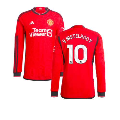 2023-2024 Man Utd Long Sleeve Home Shirt (V Nistelrooy 10)