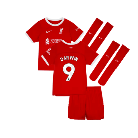 2023-2024 Liverpool Home Little Boys Mini Kit (Darwin 9)