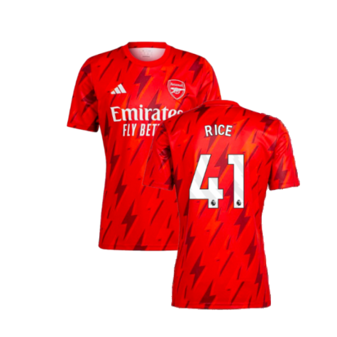 2023-2024 Arsenal Pre-Match Shirt (Red) (Rice 41)