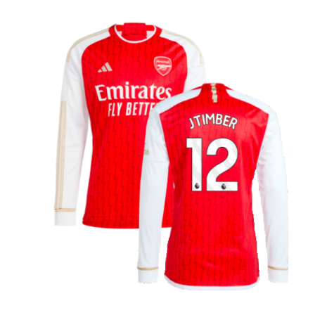 2023-2024 Arsenal Long Sleeve Home Shirt (J Timber 12)