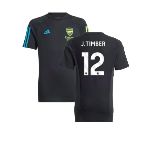 2023-2024 Arsenal Training Tee (Black) - Kids (J.Timber 12)