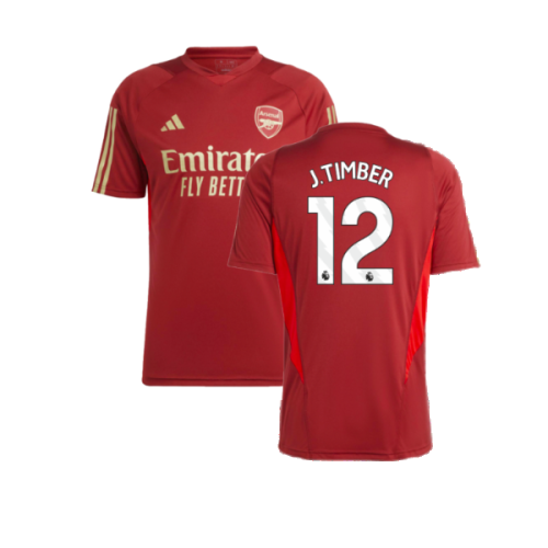 2023-2024 Arsenal Training Jersey (Red) (J.Timber 12)