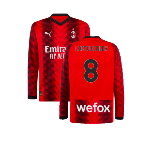 2023-2024 AC Milan Long Sleeve Home Shirt (Loftus Cheek 8)