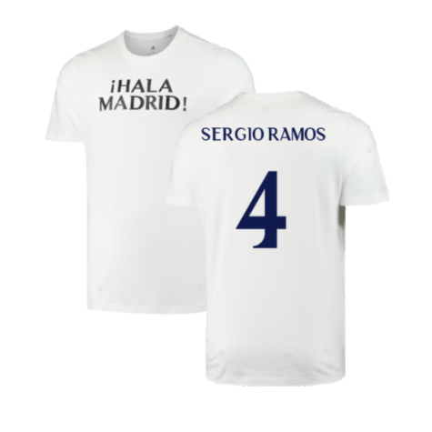 2023-2024 Real Madrid DNA Graphic Tee (White) (Sergio Ramos 4)