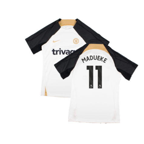 2023-2024 Chelsea Strike Training Shirt (White) (MADUEKE 11)