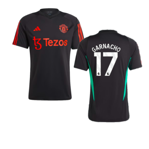 2023-2024 Man Utd Training Jersey (Black) (Garnacho 17)