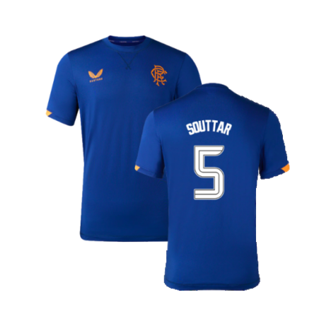 2023-2024 Rangers Coaches Travel Tee (Blue) (Souttar 5)