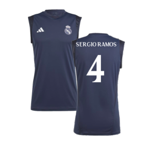 2023-2024 Real Madrid Sleeveless Jersey (Legend Ink) (Sergio Ramos 4)