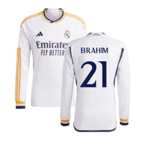 2023-2024 Real Madrid Long Sleeve Home Shirt (Brahim 21)