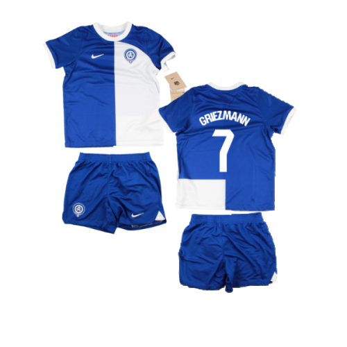 2023-2024 Atletico Madrid Away Little Boys Mini Kit (Griezmann 7)