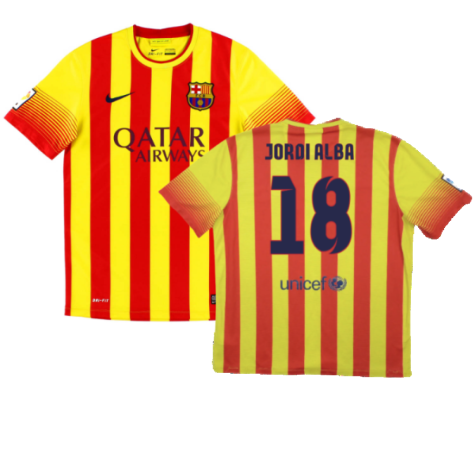 2013-2014 Barcelona Away Shirt (Jordi Alba 18)