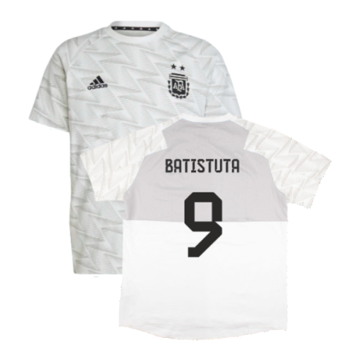 2022-2023 Argentina Game Day Travel Tee (White) (BATISTUTA 9)