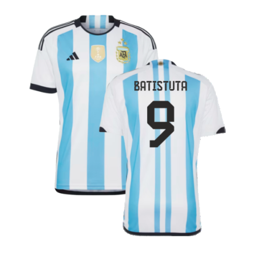 Argentina 2022 World Cup Winners Home Shirt (BATISTUTA 9)