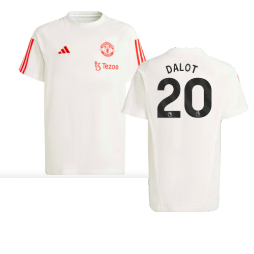 2023-2024 Man Utd Training Tee (White) - Kids (Dalot 20)