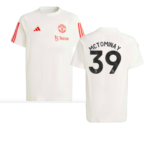 2023-2024 Man Utd Training Tee (White) - Kids (McTominay 39)