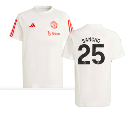 2023-2024 Man Utd Training Tee (White) - Kids (Sancho 25)