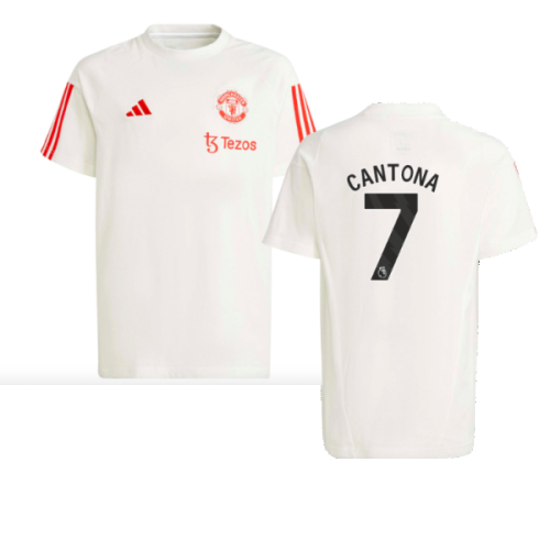 2023-2024 Man Utd Training Tee (White) - Kids (Cantona 7)