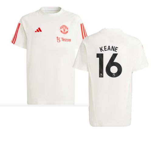 2023-2024 Man Utd Training Tee (White) - Kids (Keane 16)