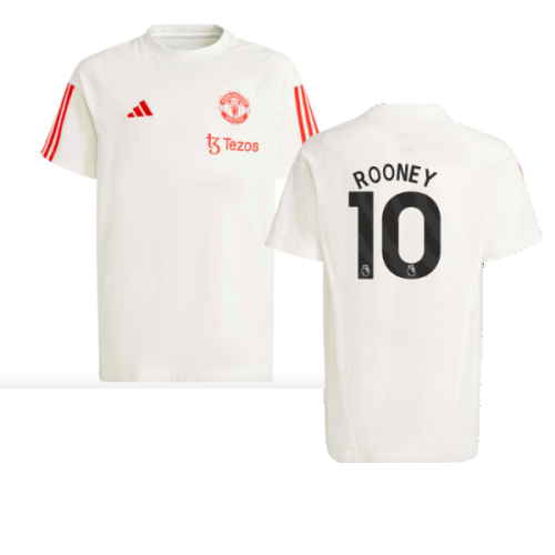 2023-2024 Man Utd Training Tee (White) - Kids (Rooney 10)
