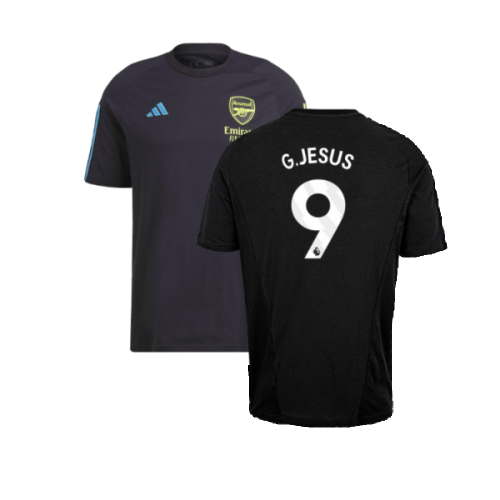 2023-2024 Arsenal Training Tee (Black) (G.Jesus 9)