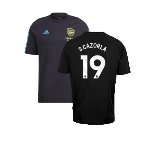 2023-2024 Arsenal Training Tee (Black) (S.Cazorla 19)