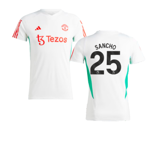 2023-2024 Man Utd Training Jersey (White) - Ladies (Sancho 25)