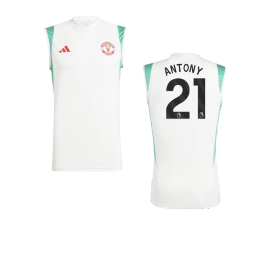 2023-2024 Man Utd Sleeveless Jersey (White) (Antony 21)