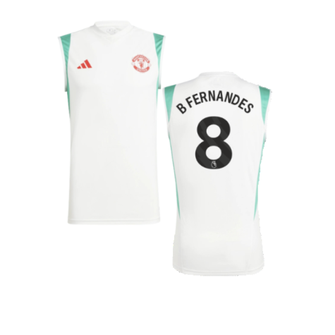 2023-2024 Man Utd Sleeveless Jersey (White) (B Fernandes 8)