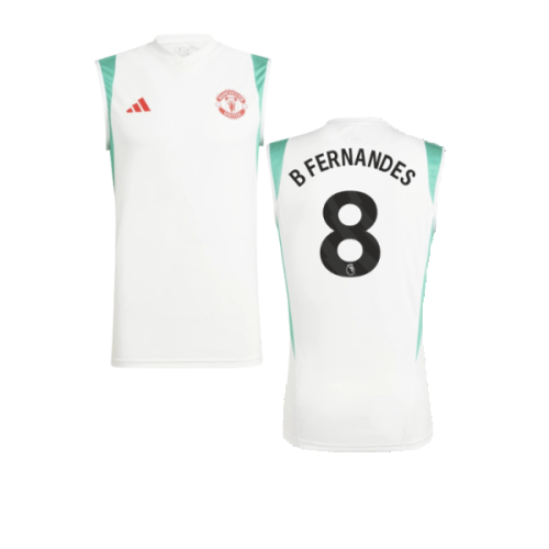 2023-2024 Man Utd Sleeveless Jersey (White) (B Fernandes 8)