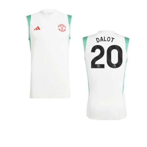 2023-2024 Man Utd Sleeveless Jersey (White) (Dalot 20)