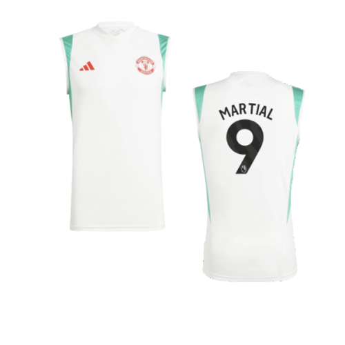 2023-2024 Man Utd Sleeveless Jersey (White) (Martial 9)