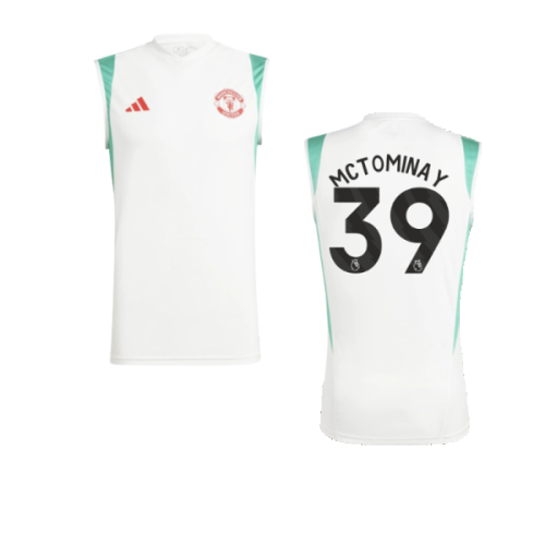 2023-2024 Man Utd Sleeveless Jersey (White) (McTominay 39)