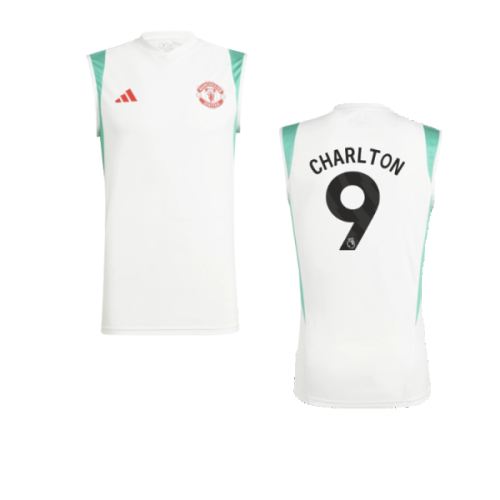 2023-2024 Man Utd Sleeveless Jersey (White) (Charlton 9)