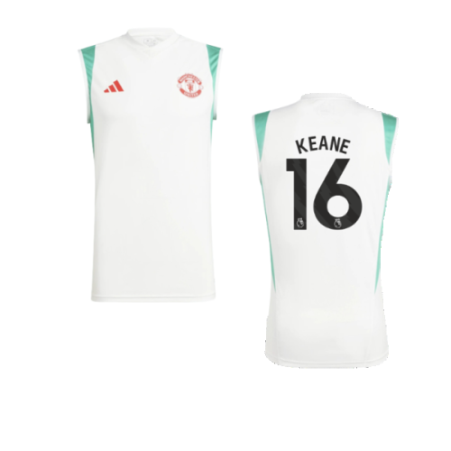 2023-2024 Man Utd Sleeveless Jersey (White) (Keane 16)