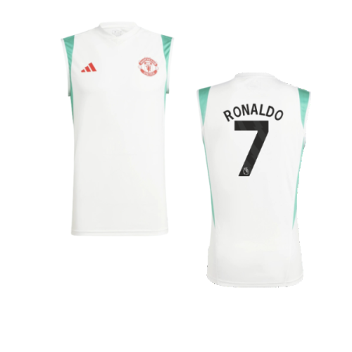 2023-2024 Man Utd Sleeveless Jersey (White) (Ronaldo 7)