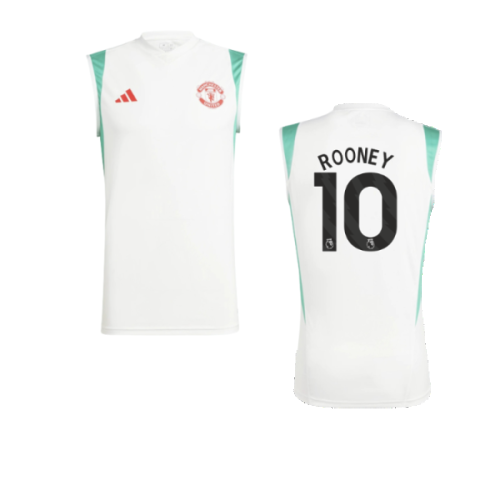 2023-2024 Man Utd Sleeveless Jersey (White) (Rooney 10)