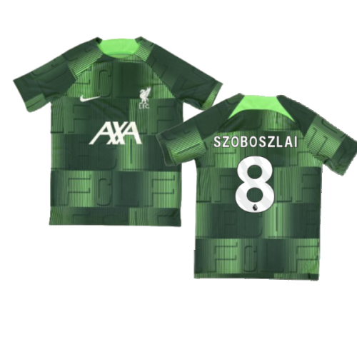 2023-2024 Liverpool Academy Pre-Match Shirt (Green) - Kids (Szoboszlai 8)