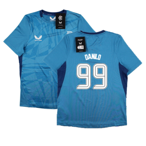 2023-2024 Rangers Players Training Tee (Deep Water) - Kids (Danilo 99)