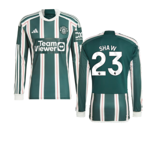 2023-2024 Man Utd Long Sleeve Away Shirt (Shaw 23)