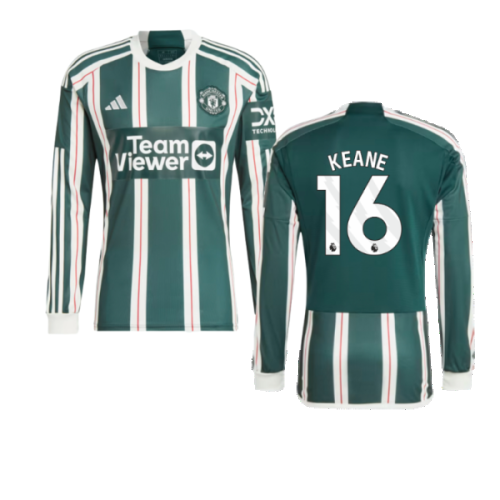 2023-2024 Man Utd Long Sleeve Away Shirt (Keane 16)
