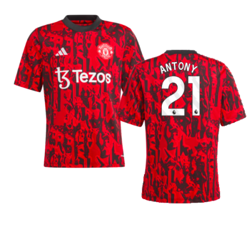 2023-2024 Man Utd Pre-Match Shirt (Red) - Kids (Antony 21)