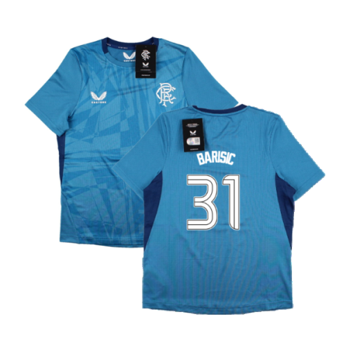 2023-2024 Rangers Players Training Tee (Deep Water) - Kids (Barisic 31)