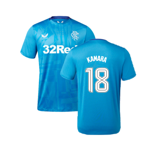 2023-2024 Rangers Players Training Tee (Deep Water) (Kamara 18)