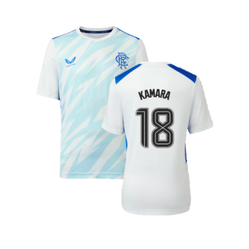 2023-2024 Rangers Players Match Day Home Tee (White) - Kids (Kamara 18)