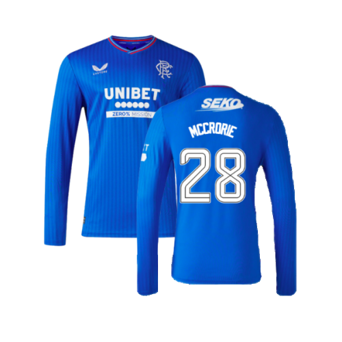 2023-2024 Rangers Long Sleeve Home Shirt (McCrorie 28)