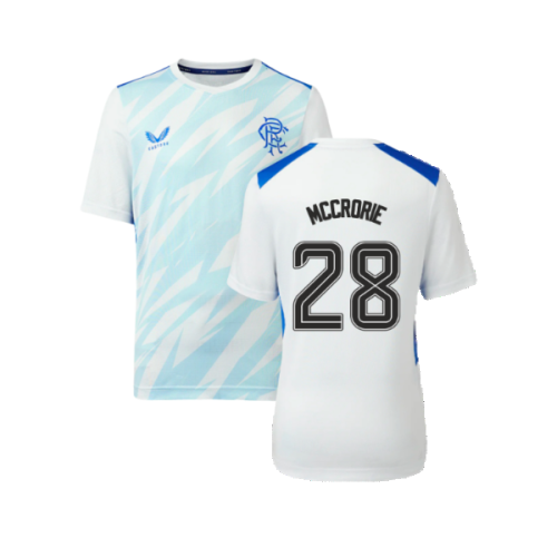 2023-2024 Rangers Players Match Day Home Tee (White) - Kids (McCrorie 28)