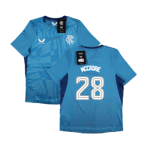 2023-2024 Rangers Players Training Tee (Deep Water) - Kids (McCrorie 28)