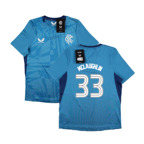 2023-2024 Rangers Players Training Tee (Deep Water) - Kids (McLaughlin 33)