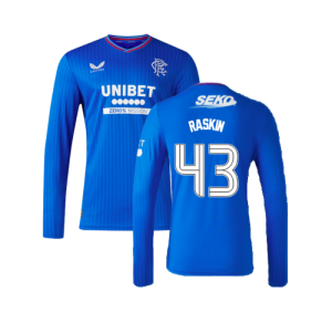 2023-2024 Rangers Long Sleeve Home Shirt (Raskin 43) 2023-2024 Rangers Long Sleeve Home Shirt (Raskin 43)