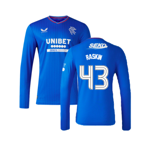 2023-2024 Rangers Long Sleeve Home Shirt (Raskin 43)